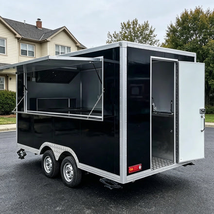 New Type Yiwanjia YWJ-FT01 Stainless Steel Frame Street Food Trailer for Coffee Van Catering Cart Burgers Fries Ice Cream Food