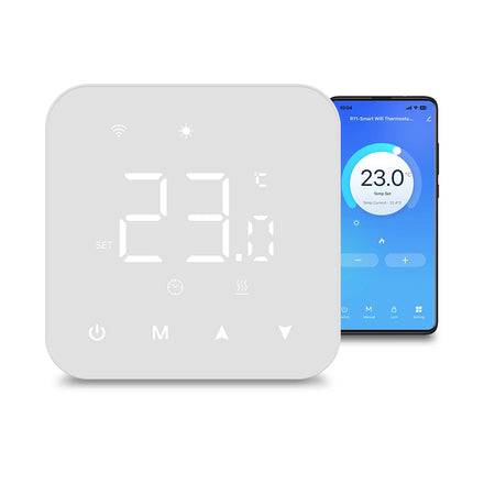 Beok BOT-R3W LCD Screen Wall Mounting Battery Power Wired WiFi Room Thermostat for Floor Heating System