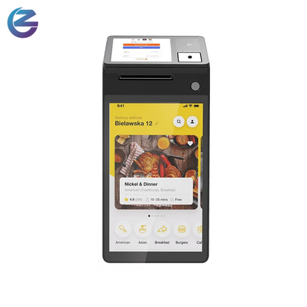 Compact Dual Screen POS with GPS WiFi 4G Connectivity and Thermal Printer Designed for Rapid Queue Management in Busy Outlets