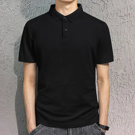 Oem customized summer solid color cheap collared mens short sleeved korean style lapel polo light version top clothes mens