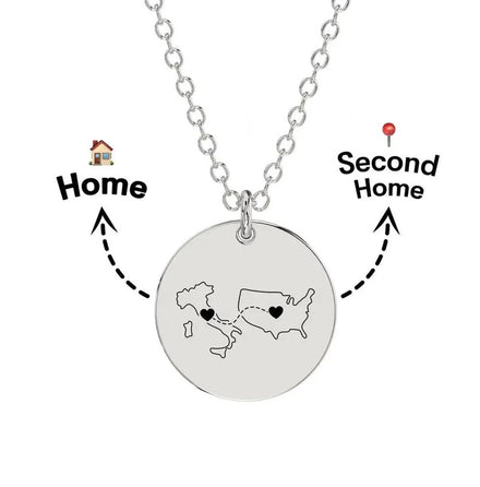 Couple Love Necklace Two Home Necklace Valentine's Gift Personalised Friends Necklace