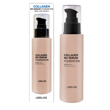 No Sebum Liquid Foundation No. 23 Sandbeige Collagen Moisturizer Anti-Wrinkle Brightening Matte Effects Herbal Sunscreen All