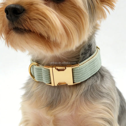 High Quality Luxury Corduroy Dog Collar with Leash Bow Comfortable Harness Sets Accessories in Stock Factory Directly Wholesale