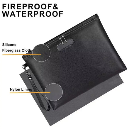 YHX Soft Bag Waterproof and Fireproof Document Organizer with Lock Important Protection Storage Safe Briefcase
