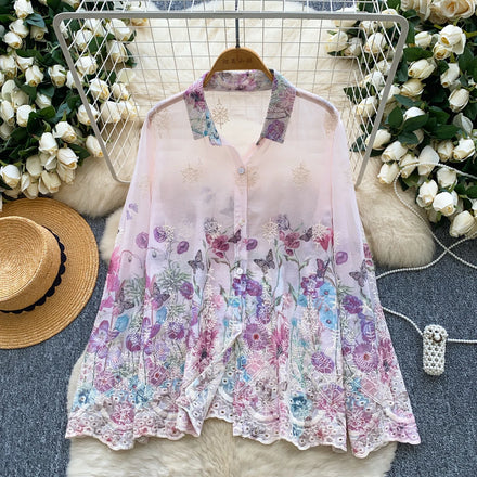 Autumn Full Sleeve Casual Blouses Women Hollow Out Shirts Ladies Casual Tops Clothes Women Wholesale