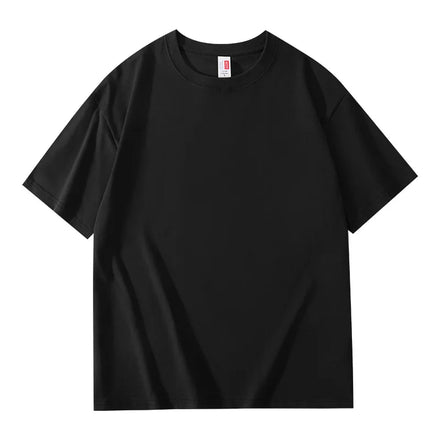 Oem customized long staple cotton heavy weight mens short sleeved tshirt solid color summer cotton round neck