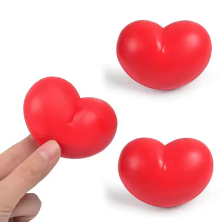PU Foam Soft Touch Heart Shaped Stress Ball Fast Rebound Squishy Stress Reliever Toy for Valentine's Day Party Decoration