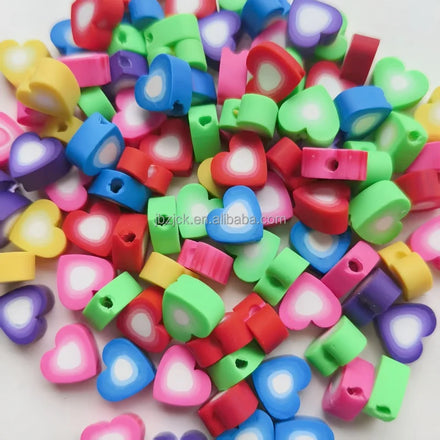 Factory Wholesale Soft Clay Beads 10mm Fruit Heart Smiling Face 1000 Pieces Per Bag for DIY Bracelet & Necklace Accessories