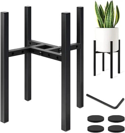 Adjustable Metal Single Tier Plant Stand Indoor Outdoor Tall Small Pot Holder Garden Rack Corner Plant Display