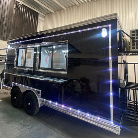Fully Equipped Stainless Steel Food Trailer for Sale Mobile Concession Food Truck Coffee/Ice Cream/Hot Dog Cart 1 Year Warranty