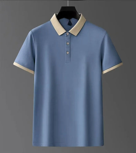 Oem customized summer men's polo shirt short sleeve business casual contrast collar lapel top tshirt trendy half sleeve