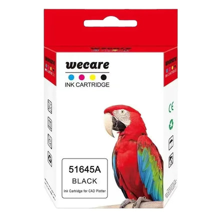 WECARE CAD 45A (51645A) Grade a Re-Manufactured Black Pigment 42ml Replacement HP45A for Cartridge for HP Inkjet Plotter
