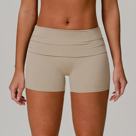 Women's High Waist Yoga Shorts Elastic Waist Push-up Scrunch Butt Tummy Control Compression Sports Workout Running