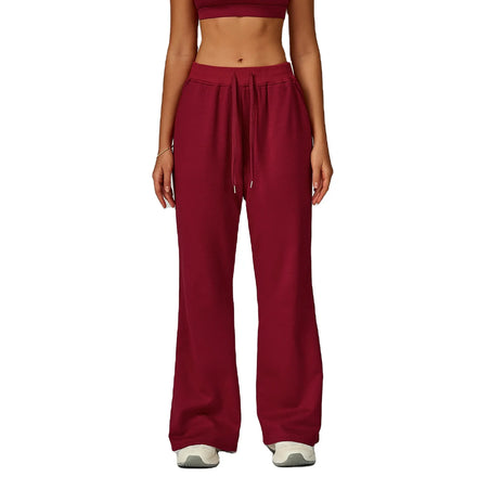 GC High-waisted Loose Sportswear with Drawstring Pockets Straight-leg Casual Trousers Versatile Sports Yoga Pants for Women