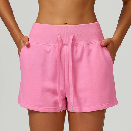 GC Yoga Sports Shorts Women High Waist Pocket Drawstring Outdoor Sports Shorts Casual Running Autumn and Winter Style YG295