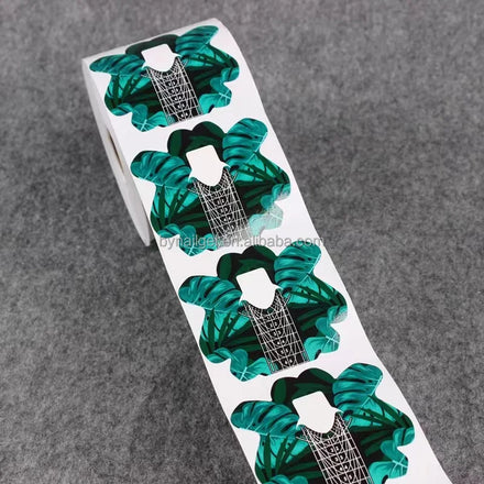 Professional Customize Design Gel Acrylic Nail Extension Form Tool Thick Paper 500pcs Roll Aluminum Nail Forms