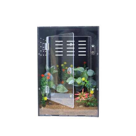 Customizable Eco-Friendly PVC Square Terrarium Stack Crystal Clear Acrylic Black Gecko Breeding Box Arboreal Gecko Pet Cage
