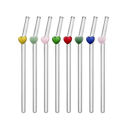 Heat Resistant Hand Blown Borosilicate Glass Straw for Hot Cold Beverages Eco-friendly Reusable CE Certified Food Safe