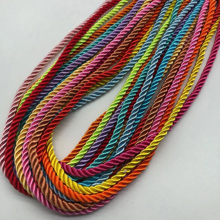 High Tenacity 5mm Macrame Cord 100% Polyester Twisted Rope Drawcord Simple Style for Bags and Garments