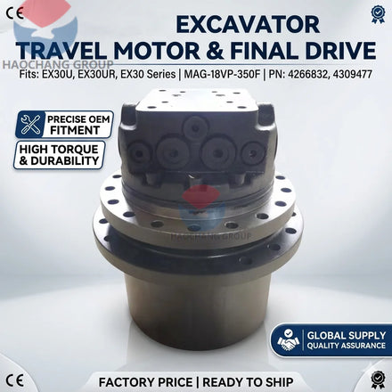 Travel Motor Final Drive for Hitachi EX30-2 EX30U EX30UR Excavator Hydraulic Parts 4266832 4309477 MAG-18VP-350F Assembly