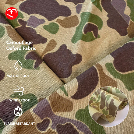 Duck Hunting Jungle Camouflage Fabric TC 65% Polyester 35% Cotton Plaid Fabric Waterproof Ripstop for Tactical Outdoor Clothes
