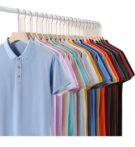 OEM custom logo embroidery printed design polyester cool solid color lapel net red summer hot style business POLO shirt