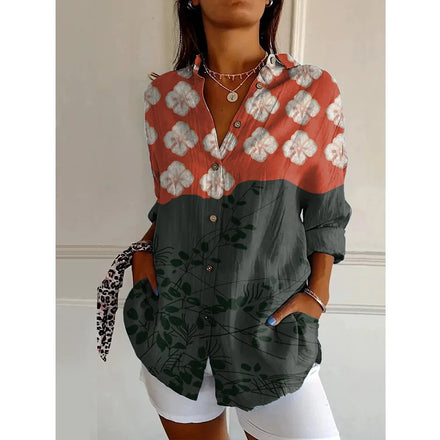 2025 Summer New Arrivals Women's Long-sleeve Shirts Trendy Long-length Shirts with 3D Printed Patterns