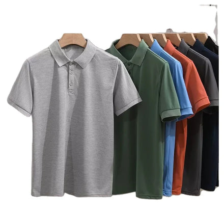 OEM custom logo embroidery printed design high-end light business fit slim summer lapel short-sleeved T-shirts polo shirt