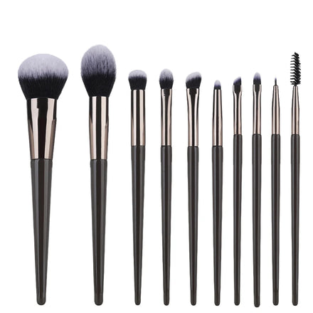 10pc Foundation Loose Power Cosmetic Brushes Beauty Tool Face Cheek Contour Blusher Nose Powder Blush Makeup Brush Set