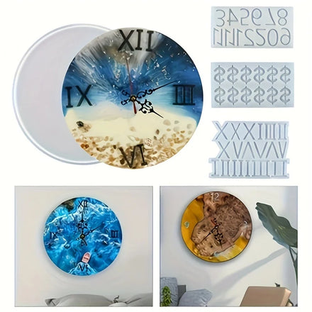 DIY Clock Silicone Mold Set Resin Casting Dial Decoration Pendant Home Decor Wall Decoration Epoxy Resin Process