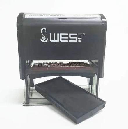 WES Office Stamp Plastic Stamp Rectangular 25*75mm Self Inking Stamp Logo Customization Supported