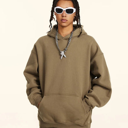 High Quality Fashion Custom Logo Hoodie Manufacturers Thick Sports Streetwear Vintage Blank Boxy Fit Unisex Men Pullover Hoodies