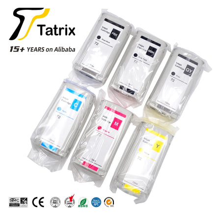 Tatrix HP72 C9403A C9370A C9371A C9372A C9373A C9374A Color Ink Cartridge for HP Designjet T1200 T1300