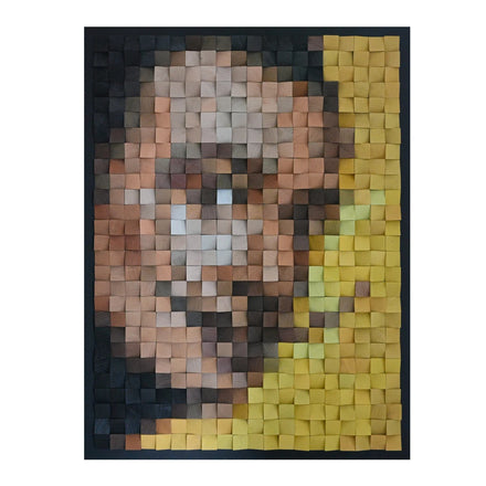 UNIART Custom 3D Pixel Portrait Wall Art Handmade Wooden Mosaic Panel for Hotel Interior Geometric Mosaic Wood Panel Decor