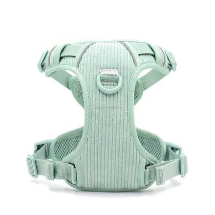 OEM/ODM 2025 Popular Mint Green Explosion-proof Corduroy Pet Dogs Harness High Quality Customizable Personal ID Logo in Stock
