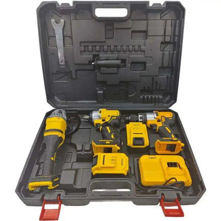 Dw Factory Brushless Cordless Power Tool Set 3 in 1 Electric Drill Wrench Angle Grinder Tool Set OEM Customization