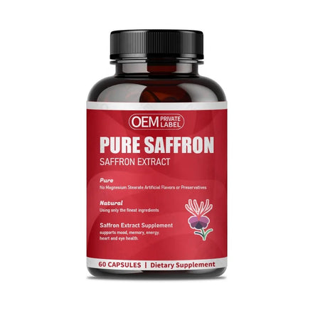 Private Label Saffron Supplements Pure Saffron Extract Mood | Focus | Vision | Energy Support for Women & Men Saffron Capsules