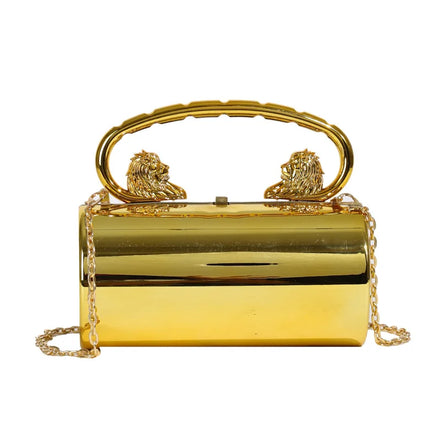 Women's Stylish Barrel-Shaped Crossbody Bags Multi-Color Acrylic Chain Geometric Pattern Handbags