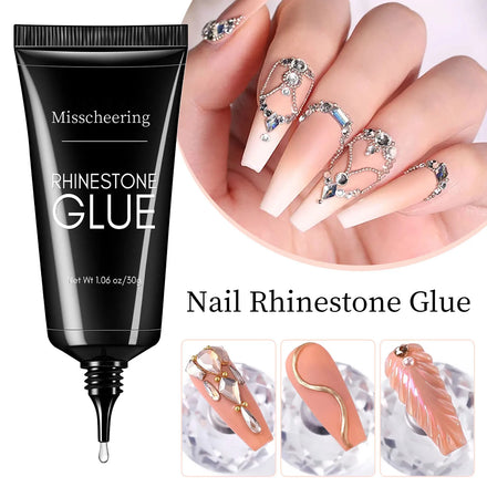 30G Luxury 3D Art LED Light Source Multi-Functional French Style Nail Glue for DIY All Kind Rhinestone Jewels