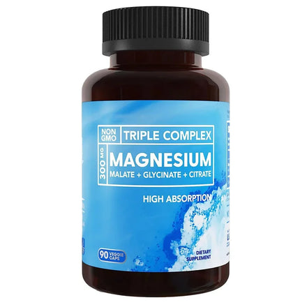Private Label Triple Magnesium Complex 300mg Capsules Magnesium Glycinate Malate Citrate Improved Bone Density for Mineral