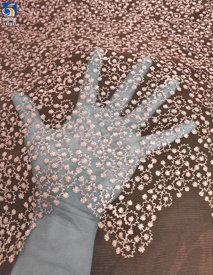 YX1025 New Trends and New Materials Customization Embroidery Mesh Fabric Samples Available in 7 Days Apparel Dress Tulle Fabric