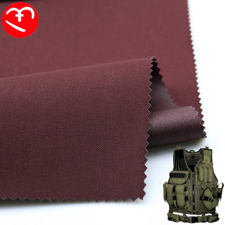 Stock Burgundy 500D Nylon 66 Cordura Oxford Fabric Waterproof Tear-Resistant Durable PU Coating Fabric for Luggage Industrial