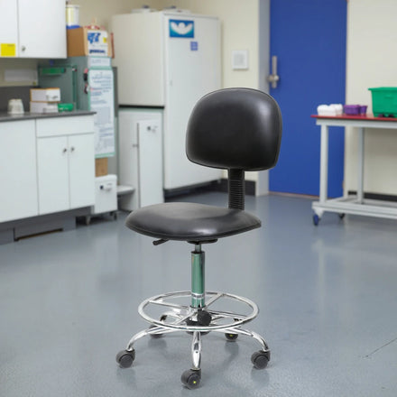 Antistatic ESD PU Leather Industrial Chair Modern School Laboratory Hospital Cleanroom Dining Lab Stool Footrest Height