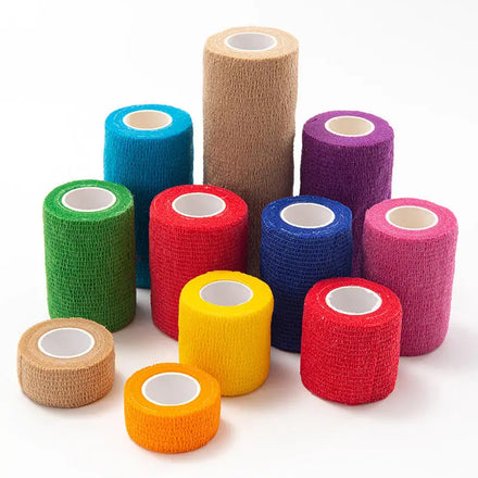 2.5cm*4.5m Hot Selling Multicolor Tattoo Disposable Plastic Non-woven Tape Tattoo Machine Grips Cover Adhesive Grip Bandage