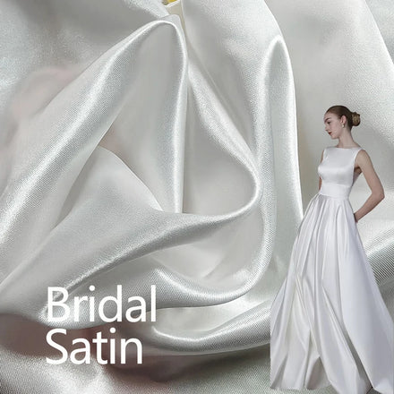 Low Price Wholesale Shiny Polyester Fabric Wedding Fabric Satin Free Sample White Bridal Satin Fabric