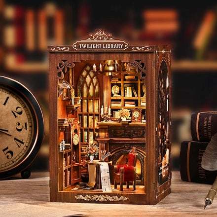 Custom Miniature Diy House Library Themed Kit Assembled Puzzle DIY Model Diy Miniature Wooden House for Educational Toy