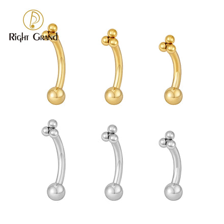 Titanium Bead Ashley Lip Stud Eyebrow Piercing 16G Curved Barbell Helix Cartilage Medusa Labret Rook Ear Eyebrow Piercing