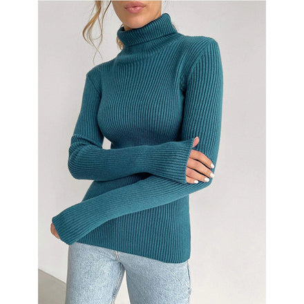 Wear Women's Turtleneck Sweater Knit Base Layer European and American Style Knitwear Turtleneck Pullover