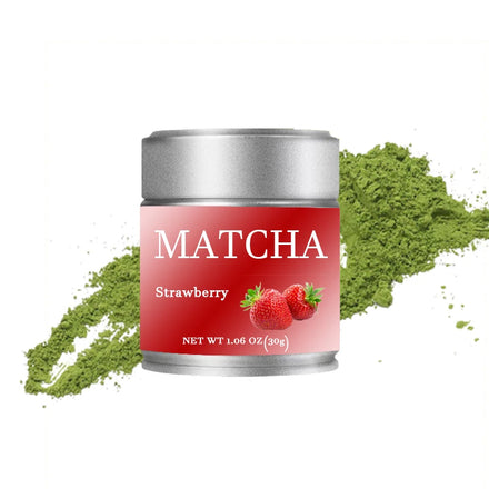 OEM/ODM Strawberry Matcha 30g/50g Metal Tin Can Matcha Strawberry