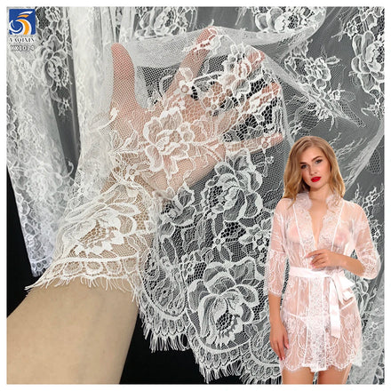 YX1034 300CM*150CM Wholesale Polyester Multi-Color Cheap Price Eyelash Lace Fabrics China for Clothing and Home Textiles